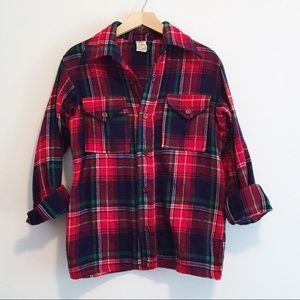 True vintage 70s flannel plaid boyfriend shirt